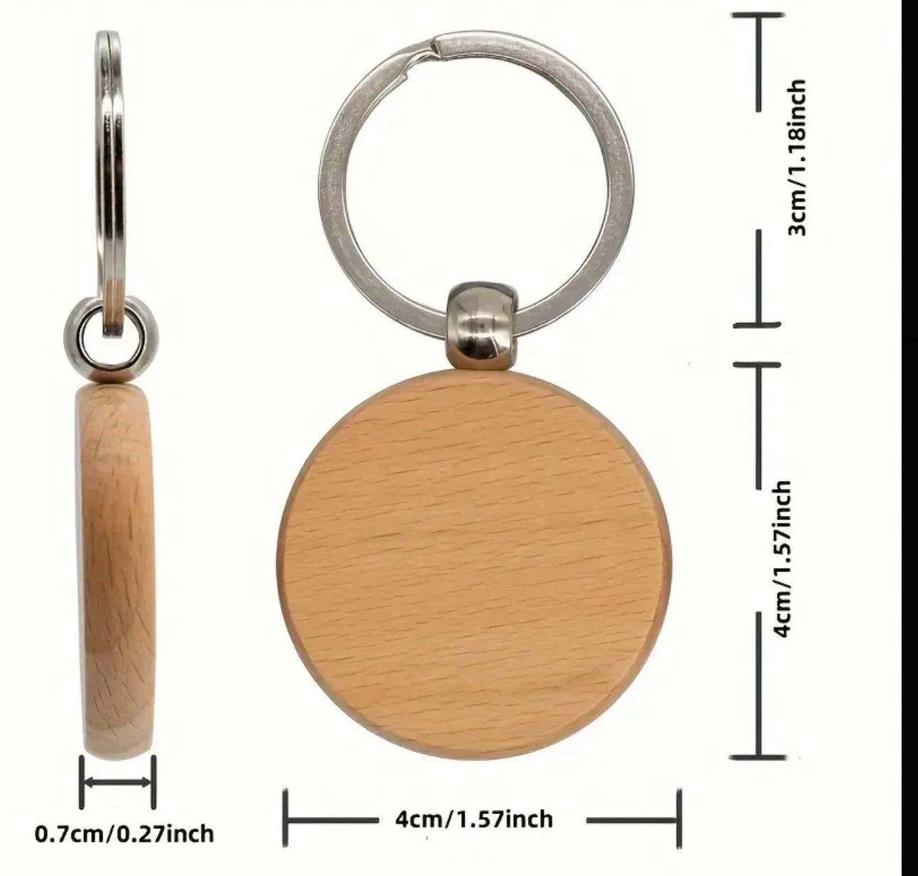 Schlüsselanhänger aus Holz mit Gravur Wunschgravur rund