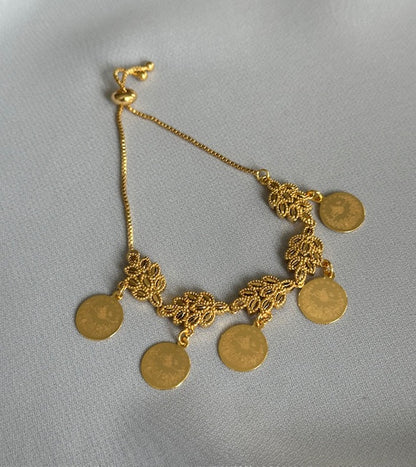 Armband mit Resat Münzen 22k Vergoldet
