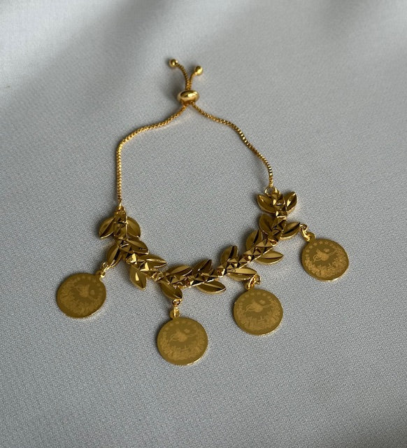 Armband mit Resat Münzen 22k Vergoldet