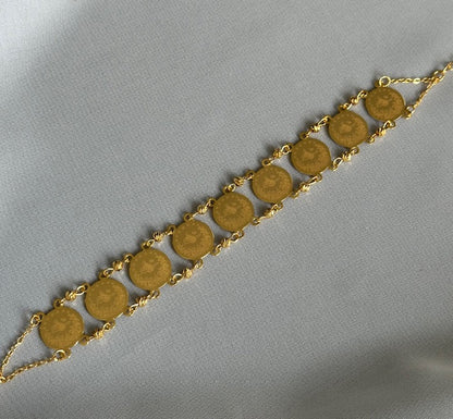 Armband mit Resat Münzen 22k Vergoldet