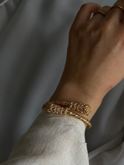 Zweier ikili Armreifen Burma 22k Vergoldet