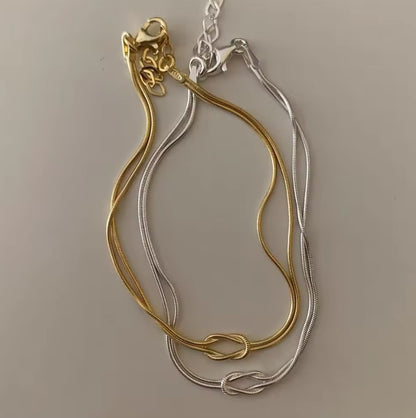 Liebesknoten Armband für Partner in 925er Silber im SET