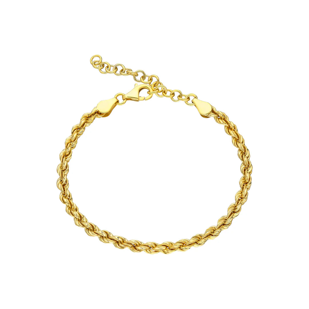 Kordel-Damenarmband in 925er Silber 18k vergoldet