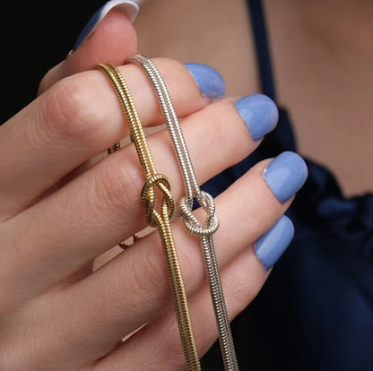 Liebesknoten Armband für Partner in 925er Silber im SET